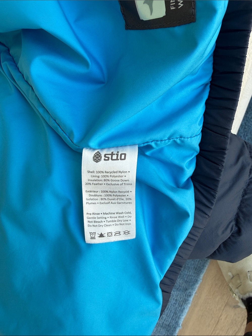 Kids Stio Navy hometown hoodie down Jacket - Picture 5 of 6